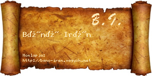 Bánó Irén névjegykártya